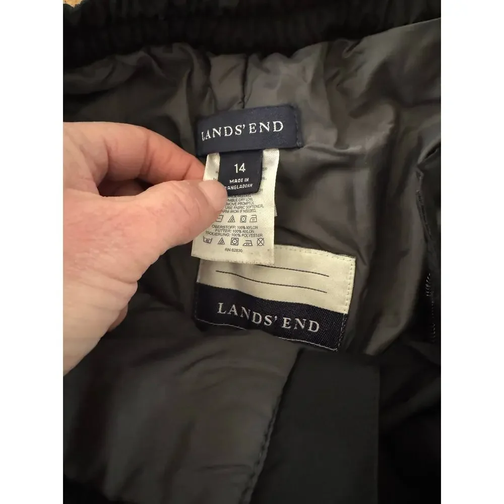 Lands' End black unisex ski snowboard pants aged 14 years